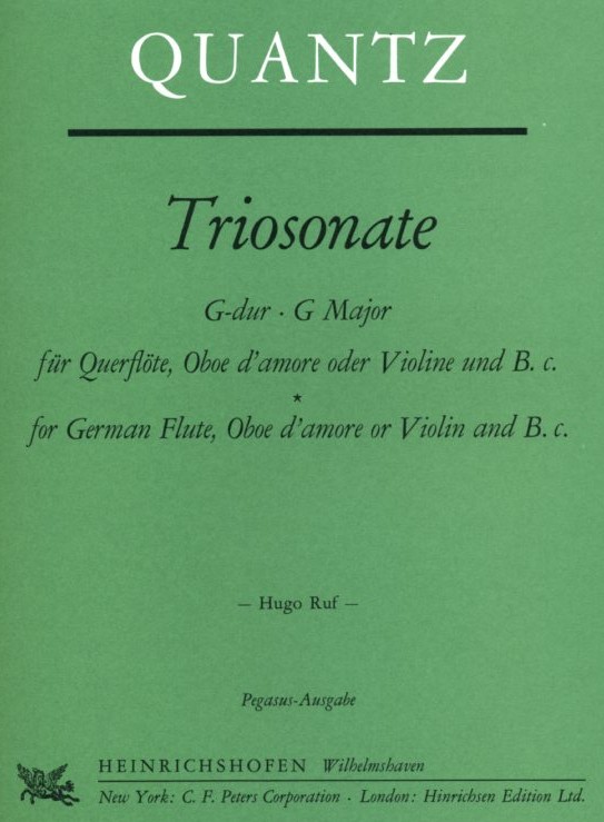 J.J. Quantz: Triosonate G-Dur für<br>Querflöte, Oboe d&acute;amore + BC /Heinrichs.