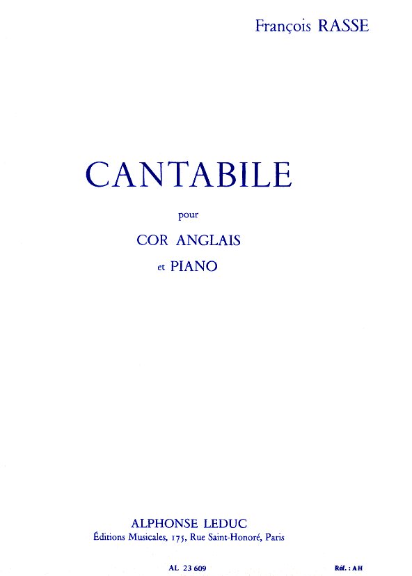 F. Rasse: Cantabile pour cor anglais et<br>piano
