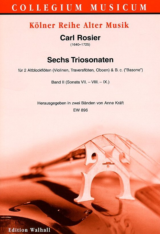 C. Rosier(1640-1725): 6 Triosonaten<br>für 2 Oboen + BC (Basone) -Bd. 2