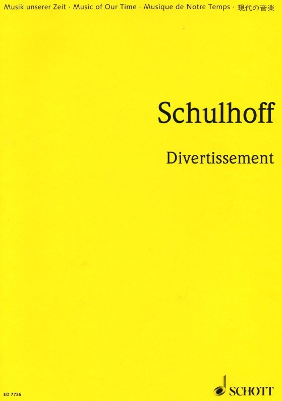 E. Schulhoff: Divertissement fr<br>Oboer, Klarinette, Fagott /Partitur