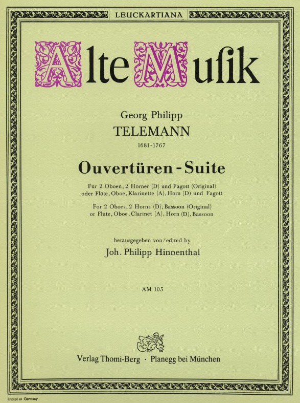 G.Ph. Telemann: Ouvertüren-Suite,2 Oboen<br>2 Hörner + Fagott