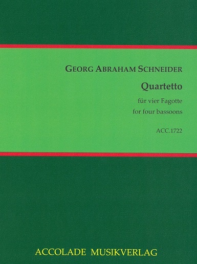 G.A. Schneider: Quartetto fr<br>fr Fagotte - Stimmen + Partitur