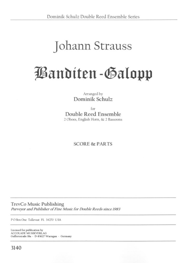 J. Strauß: Banditen-Galopp / 2 Oboen,<br>Engl. Horn + 2 Fag. -Part.+Stimmen