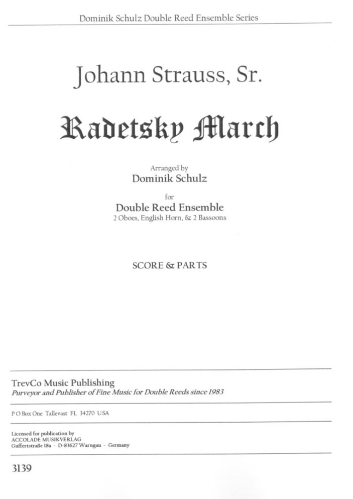 J. Strauß: Radettzky-Marsch / 2 Oboen,<br>Engl. Horn + 2 Fag. -Part.+Stimmen