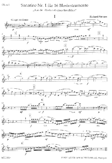 R. Strauss: Sonatine No. 1 F-Dur<br>"Aus der Werkstatt" - 16 Bläser / Stimme