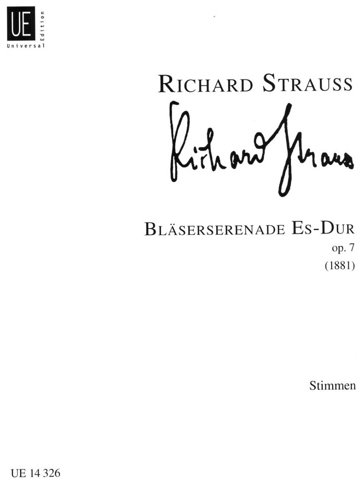 R. Strauss: Serenade Es-Dur op. 7<br>für 13 Bläser / Stimmen