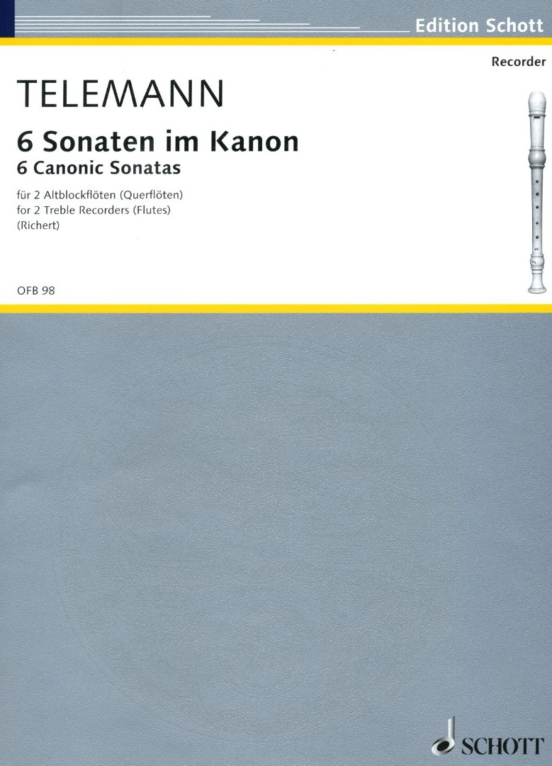 G.Ph. Telemann: 6 Sonaten im Kanon<br>op.5 - für 2 Altblockfl. (Oboen) /Schott