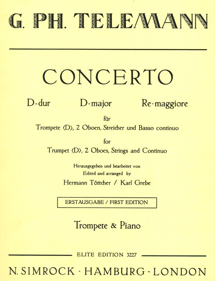 G.Ph. Telemann: Concerto D-Dur für<br>Trompete, 2 Oboen, Str + BC - KA