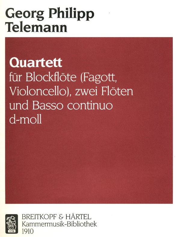 G.Ph. Telemann: Quartett d-moll für<br>Fagott (oder Bfl), 2 Flöten + BC