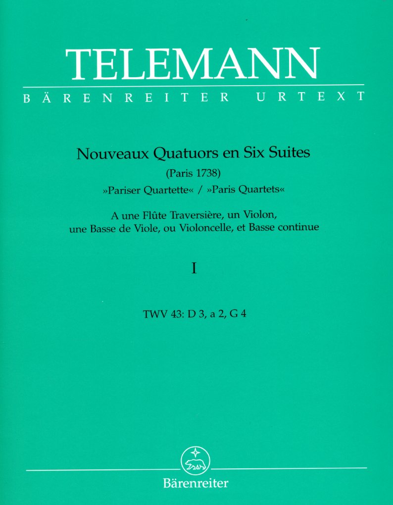 G.P. Telemann: 6 Pariser Quartette fr<br>Flte (Oboe), Vn, Va, Vc + BC - Band 1