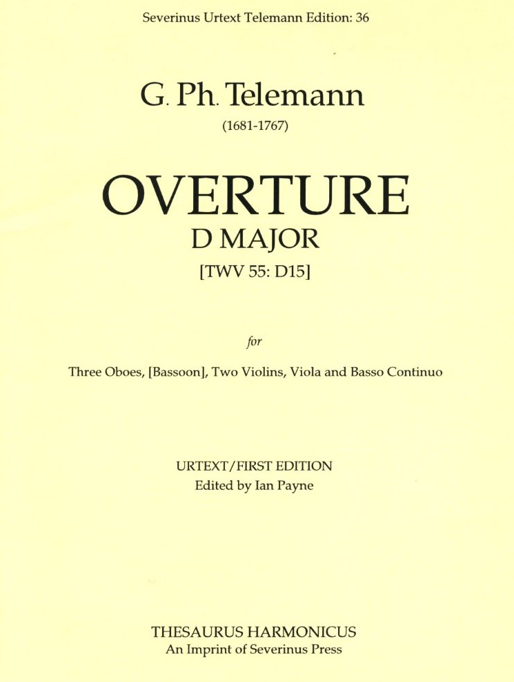 G.Ph. Telemann: Overtüre-Dur TWV 55:D15<br>3 Ob, Fag., Streicher+BC /Stimmen+Part.