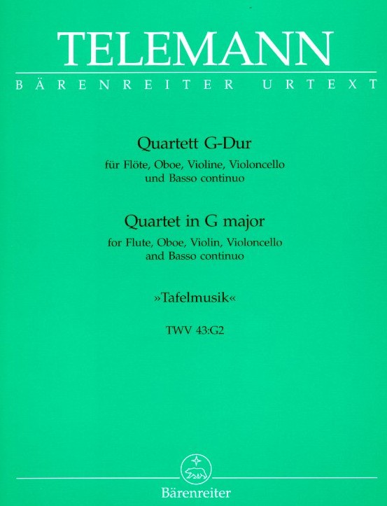 G.Ph. Telemann: Quartett in G-Dur 43:G2<br>für Flöte, Oboe, Violine + BC (BA)
