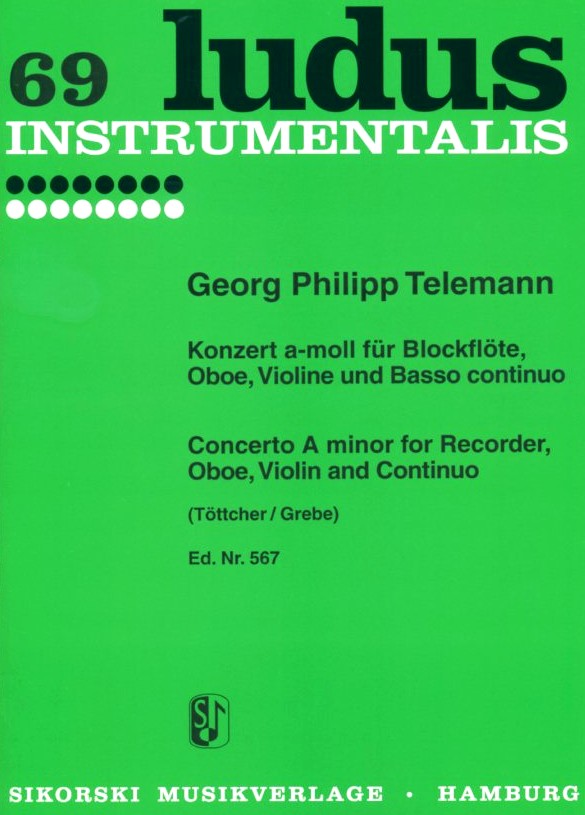 G.Ph. Telemann: Quartett in a-moll 43:a3<br>für Flöte, Oboe, Violine + BC (Sikorski)