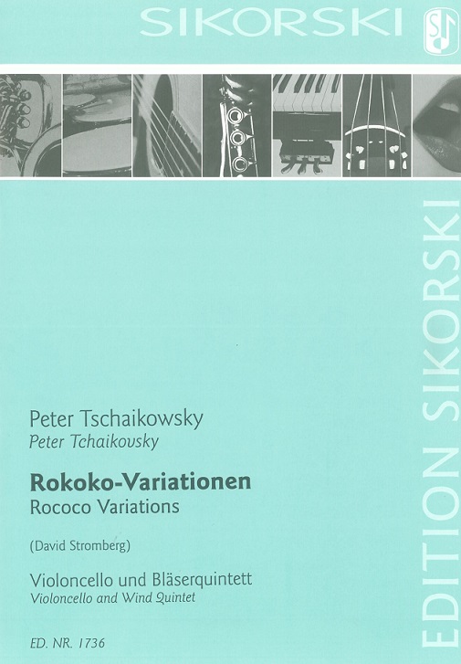 P. Tschaikowsky: Rokkoko Variationen op.<br>Cello(solo) + Blserquintett / Stimmen+P