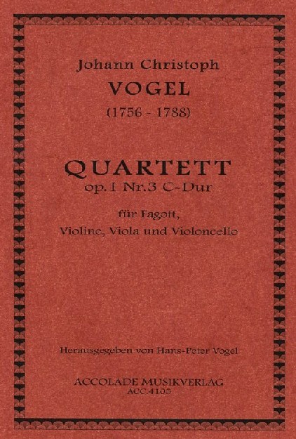 J.C. Vogel: Fagottquartett op. 1/3 C-Dur<br>Fagott, Violine, Viola + Vc