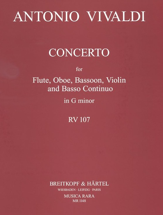 A. Vivaldi: Konzert g-moll RV 107 / Fl.,<br>Oboe, Vl., Fagott + BC /Musica Rara