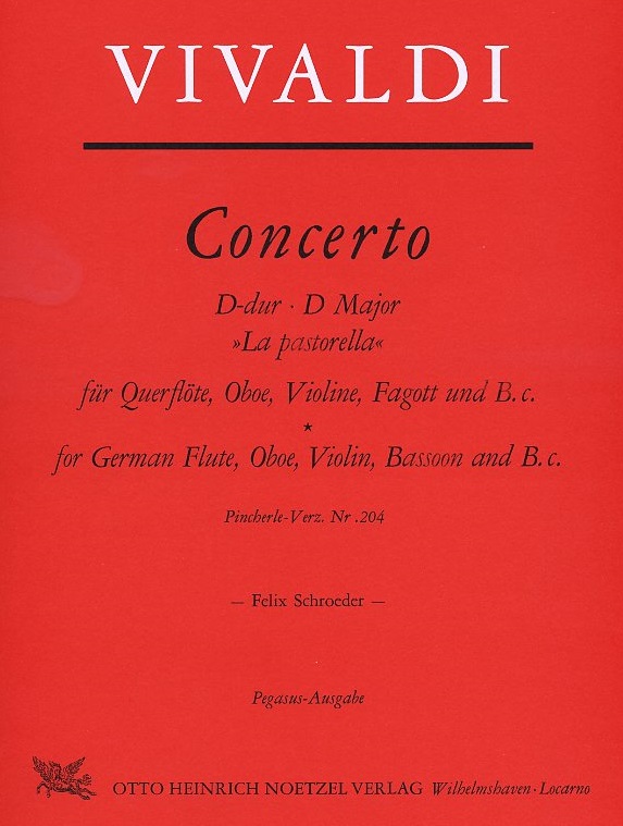 Vivaldi: Konzert-D-Dur XII/29 Pastorella<br>Flte, Oboe, Violine, Fagott + BC