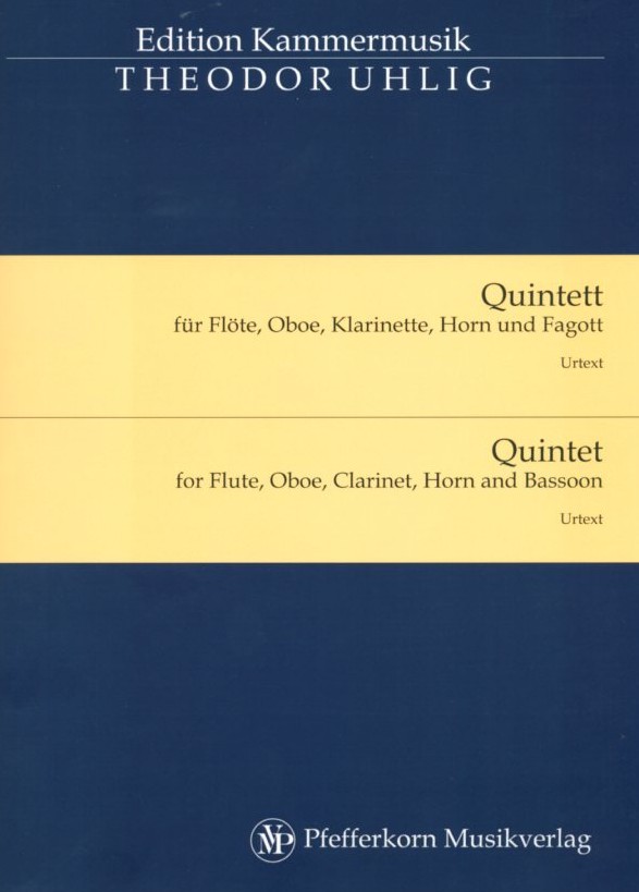 T. Uhlig(1826-53): Quintett (Erstdruck)<br>Holzbläserquintett - Stimmen+Part.