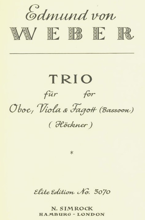 E. Weber(1766-1828): Trio F-Dur Oboe,<br>Fagott + Viola