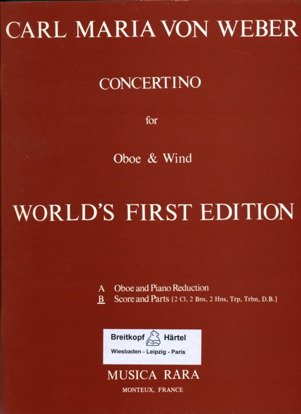 C.M. Weber: Concertino fr Solo Oboe +<br>Blser - Partitur + Stimmen