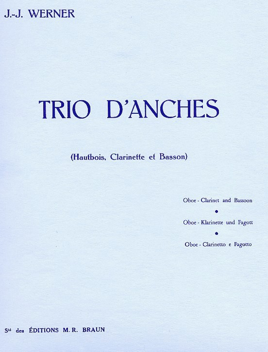 J.J. Werner: Trio d&acute;anches fr<br>Oboe, Klarinette +Fagott /Stimmen