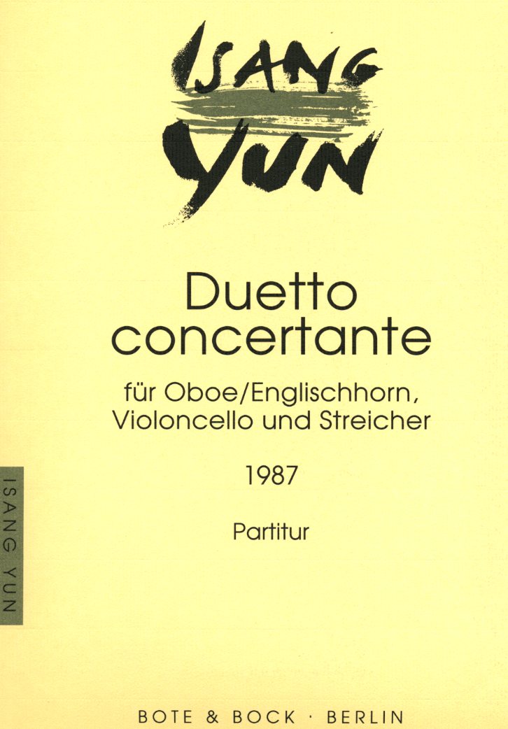 I. Yun: Duett Concertino - fr Oboe,<br>Cello + Streichorch. - Partitur